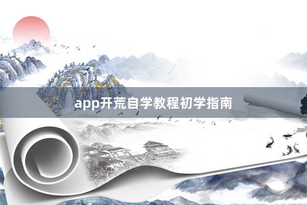 app开荒自学教程初学指南